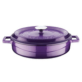 Lava Purple Cast Iron Multi-Purpose Cookware - 11 Inch Round Enamel Coated Pot with Integrated Handle, Oven Safe, Durable