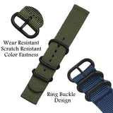 18mm 20mm 22mm Durable Military Woven Nylon Wrist Watch Band Quick Release Strap
