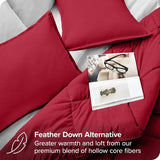King/Cal King Size All Season Super Soft Down Alternative Comforter Set Red