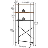 Industrial Metal Wood Style Over the Toilet Freestanding Storage Shelving Unit