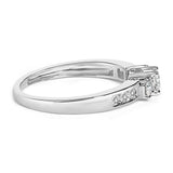 10K White Gold 1/2 Cttw Diamond Three Stone Ring