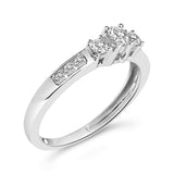 10K White Gold 1/2 Cttw Diamond Three Stone Ring