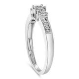 10K White Gold 1/2 Cttw Diamond Three Stone Ring