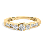 10K White Gold 1/2 Cttw Diamond Three Stone Ring