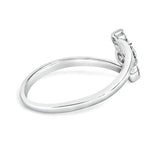 10K White Gold 1/4 Cttw Lab Grown Diamond Vertical Three Stone Ring