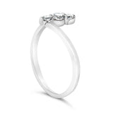 10K White Gold 1/4 Cttw Lab Grown Diamond Vertical Three Stone Ring