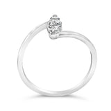 10K White Gold 1/4 Cttw Lab Grown Diamond Vertical Three Stone Ring