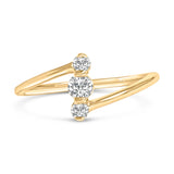 10K White Gold 1/4 Cttw Lab Grown Diamond Vertical Three Stone Ring
