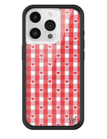 Gingham Hearts | Red iPhone Case