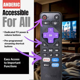 [3-PACK] Anderic RRLF26 (No Programming Needed) Replacement Remote Control for most Roku TVs such as ONN, Hisense, Philips, TCL, Hiro