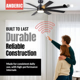 Anderic MR205A-D / TR198B Replacement Ceiling Fan Remote Control Kit for Marlon Home Decorators Collection and others - MR205A-D / RRTR198B