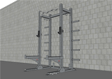 TGrip Commercial Half Rack Complete Kit - 3x3 Steel - Functional Multi-Grip Pull-Up - Bar & Plate Storage - J-Hooks