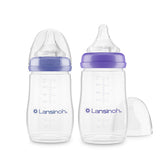 Lansinoh NaturalWave Baby Bottle Set (2 x 240ml): Anti-Colic, BPA-Free, Eases Transition from Breast to Bottle & Prevents Nipple Confusion