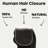 Raw Body Wave 5x5 HD Lace Human Hair Closure