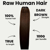 Raw Dark Brown Straight 100% Human Hair Bundles