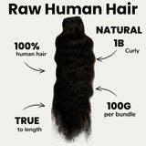 Raw Indian Curly 100% Human Hair Bundles