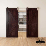 Classic Double Barn Door Kit | Brushed Nickel Hardware