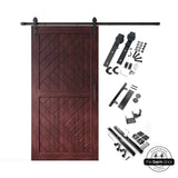 Patterned Single Door Barn Door Kit | Black Barn Door Hardware