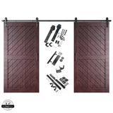 Slanted Double Barn Door Kit | Black Hardware
