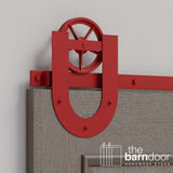 Wagon Wheel Horseshoe Heavy Duty Sliding Barn Door Hardware Kit
