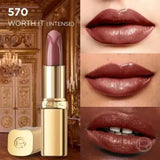 L'Oréal Paris Color Riche Nude Intense 570 Worth It Intense Lipstick - Moisturizing, Long-Lasting Nude Lip Color