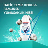 Rexona Cotton Dry Roll-On Deodorant for Women: 72-Hour Protection, Hypoallergenic, and Soft Cotton Extracts - Stay Fresh All Day.