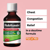Robitussin Adult Cough + Chest Congestion DM, Maximum Strength, Rasberry Flavor