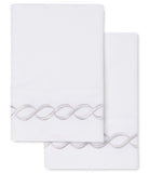 600 Thread Count Rope Embroidered Pillowcase Pair