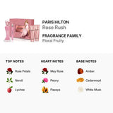 Rose Rush By Paris Hilton W 3.4oz 4pc Set EDP Spray