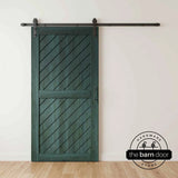 Slanted Single Barn Door Kit | Black Hardware