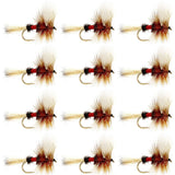 Barbless Royal Wulff Classic Hair Wing Dry Fly - 1 Dozen Flies Hook Size 16