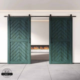 Fishbone Double Barn Door Kit | Black Hardware