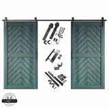 Fishbone Double Barn Door Kit | Black Hardware