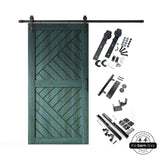 Patterned Single Door Barn Door Kit | Black Barn Door Hardware