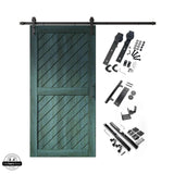 Slanted Single Barn Door Kit | Black Hardware