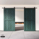 Slanted Double Barn Door Kit | Black Hardware