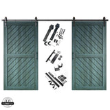 Slanted Double Barn Door Kit | Black Hardware