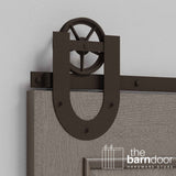 Wagon Wheel Horseshoe Heavy Duty Sliding Barn Door Hardware Kit