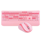 Everest Wireless Keyboard and Mouse Set - 2.4Ghz Wireless Combo, TR Layout Keyboard, 1600 DPI Mouse, Ergonomic Wrist Rest - Everest Renkli Tuşlu Pembe Kablosuz Q Multimedia Klavye + Mouse Set