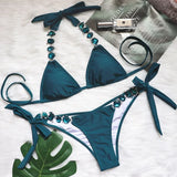 6 Colors Sexy Bikini Women Swimwear Swimsuit Push Up Shiny Crystal Diamond Chain Bikinis Set Bathing Suit Maillot De Bain Femme