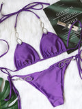 Halter Metal Chains Diamond Bikini Women Swimsuit Female Brazilan Swimwear Two Pieces Bikini Set High Cut Bathing Suit Swim Lady