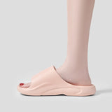 Non-Slip Shower Slippers Women Men Comfortable Soft Sole Couple Slippers Summer 2025 Lightweight Flat Heel Bathroom Slides