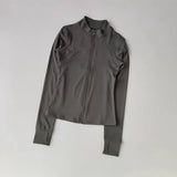 Women's High-End Yoga Fitness Suit Standing Collar Long-Sleeved Sports Jacket for Active Wear And Exercise