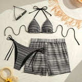 2026 Triangle String Bikinis Women 3 Pieces Swimwear Female Sexy Padded Swimsuit Bathers Bathing Swimming Swim Suit Beachwear