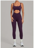 Women's Seamless Yoga Jumpsuits Sports Gym Fitness Backless Sleeveless Hip-lifting Pants One-piece Training Workout Bodysuits