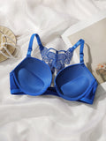 blue embroidery set 2-piece set of sexy Front button bra beautiful back butterfly fashion bra push up women's set  A2120