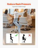 SucceBuy Saddle Stool with Wheel Ergonomic Swivel Chair