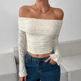 2025 autumn one-shoulder long-sleeved slim-fitting commuting inner top