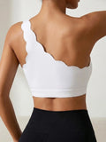 Summer Solid Color One Shoulder Strap Women Bra Thin Cup Wireless Push Up Bralette Comfort No Lining Daily Wear