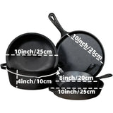 AEDG Cast Iron Skillet Set Preseasoned Nonstick Cookware